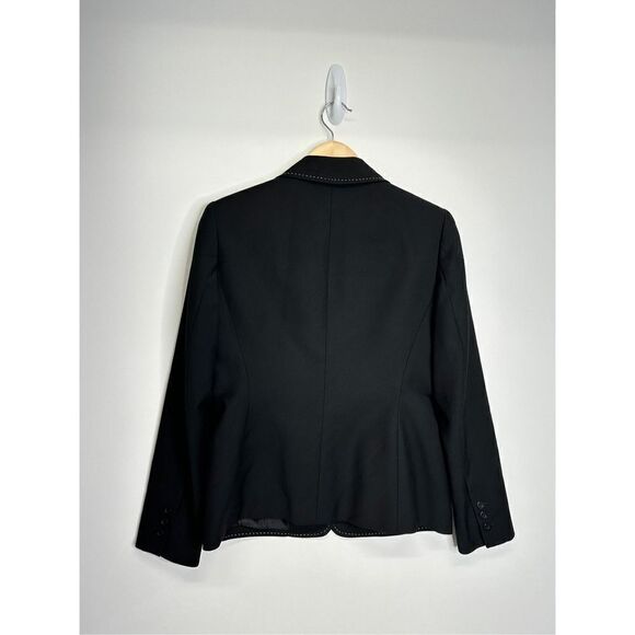 Anne Klein Suit Jacket Womens Size 6 Formal Black One Button - Picture 2 of 5